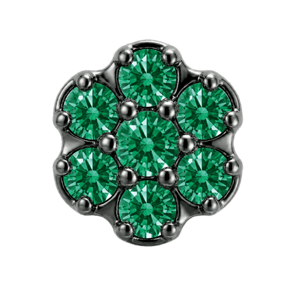 Rounded Flower - 14K Gold Threadless/Threaded - piercing-zone.com