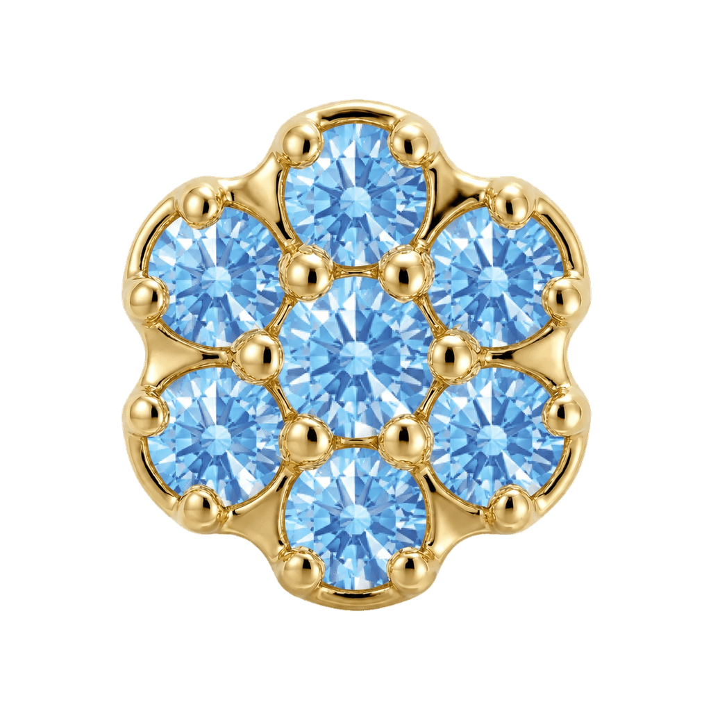 Rounded Flower - 14K Gold Threadless/Threaded - piercing-zone.com