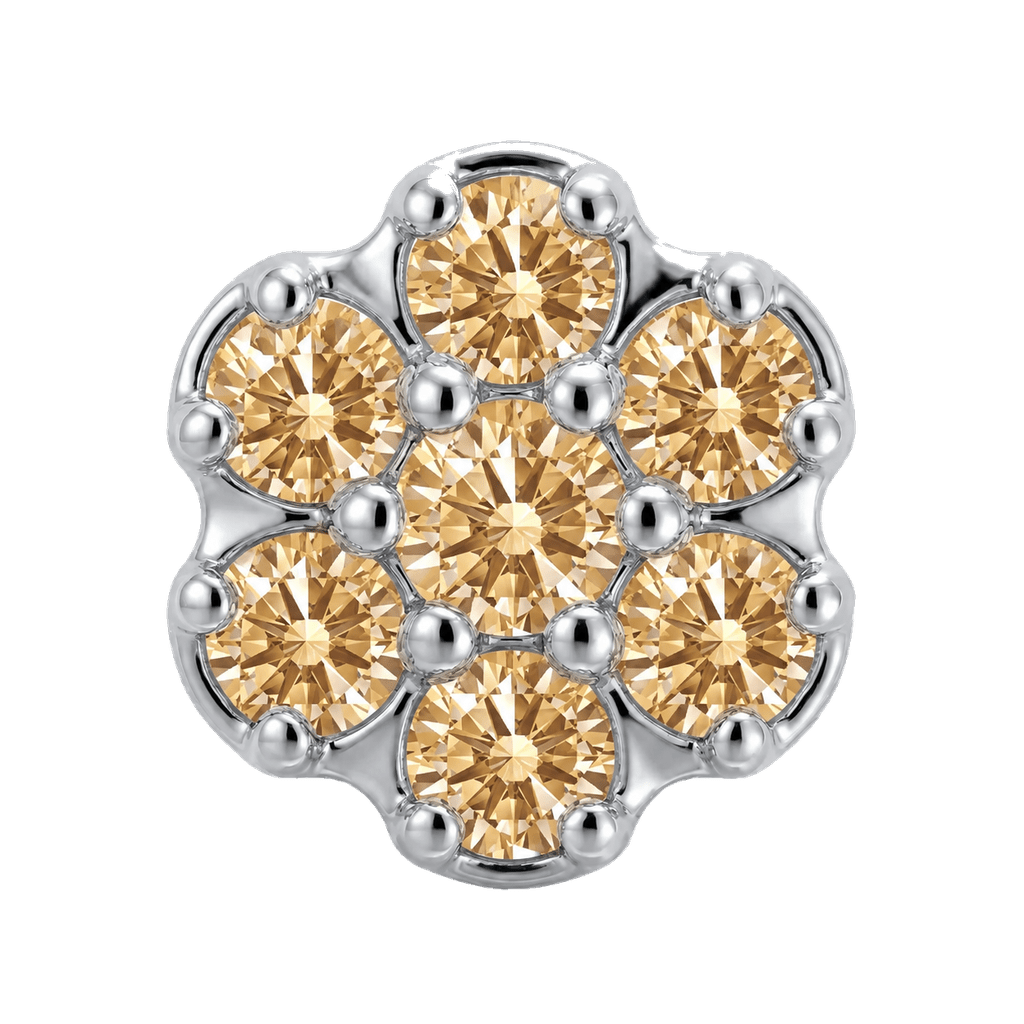 Rounded Flower - 14K Gold Threadless/Threaded - piercing-zone.com