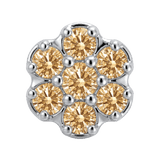 Rounded Flower - 14K Gold Threadless/Threaded - piercing-zone.com