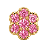 Rounded Flower - 14K Gold Threadless/Threaded - piercing-zone.com