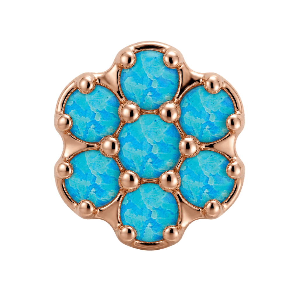 Rounded Flower - 14K Gold Threadless/Threaded - piercing-zone.com