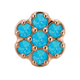 Rounded Flower - 14K Gold Threadless/Threaded - piercing-zone.com