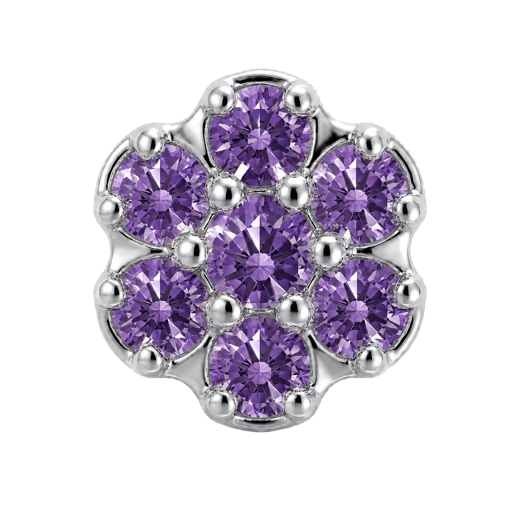 Rounded Flower - 14K Gold Threadless/Threaded - piercing-zone.com