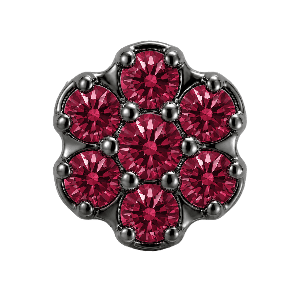 Rounded Flower - 14K Gold Threadless/Threaded - piercing-zone.com