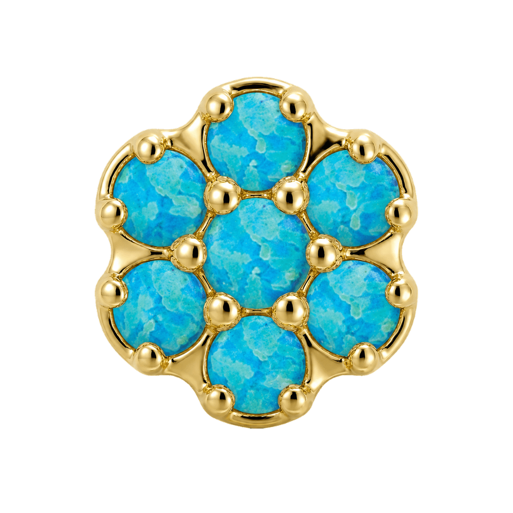Rounded Flower - 14K Gold Threadless/Threaded - piercing-zone.com