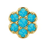 Rounded Flower - 14K Gold Threadless/Threaded - piercing-zone.com