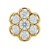 Rounded Flower - 14K Gold Threadless/Threaded - piercing-zone.com