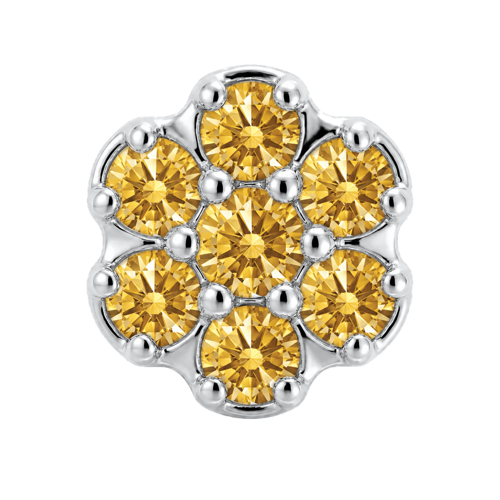 Rounded Flower - 14K Gold Threadless/Threaded - piercing-zone.com