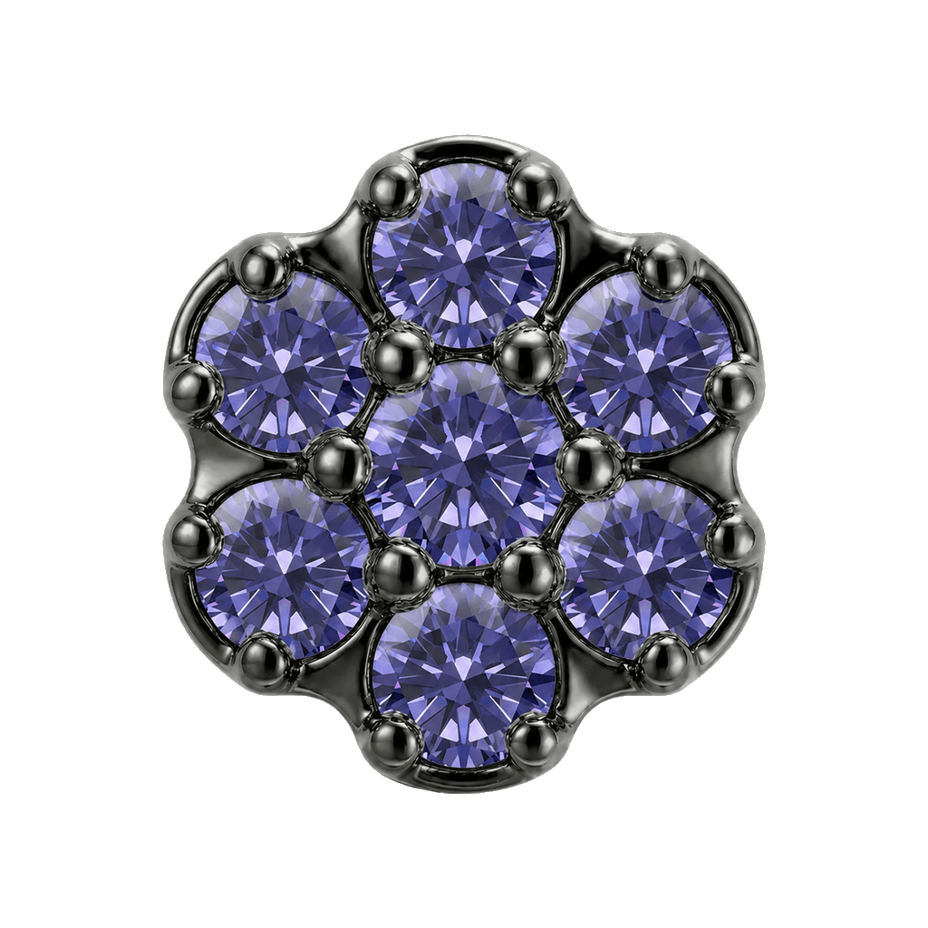 Rounded Flower - 14K Gold Threadless/Threaded - piercing-zone.com
