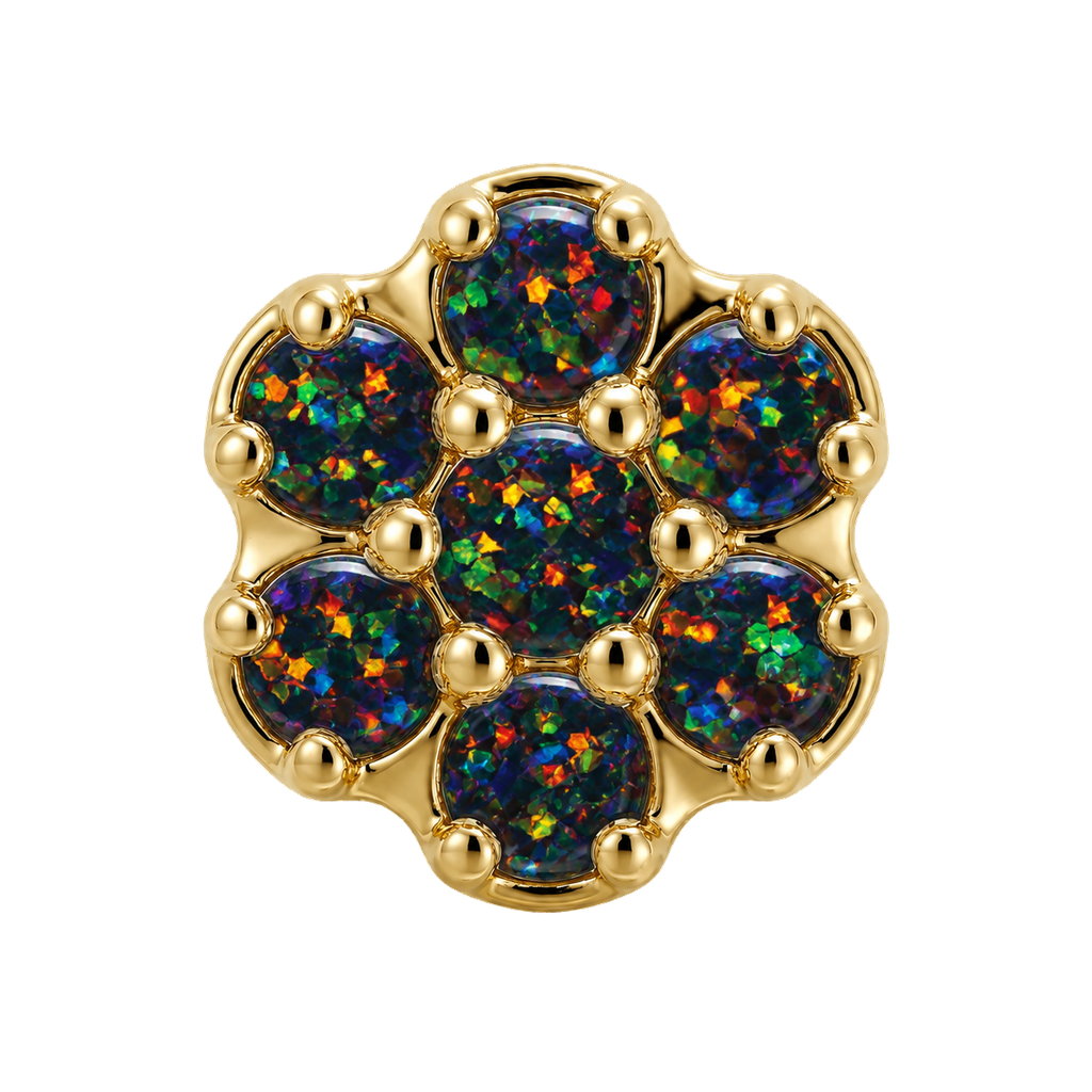 Rounded Flower - 14K Gold Threadless/Threaded - piercing-zone.com