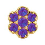 Rounded Flower - 14K Gold Threadless/Threaded - piercing-zone.com