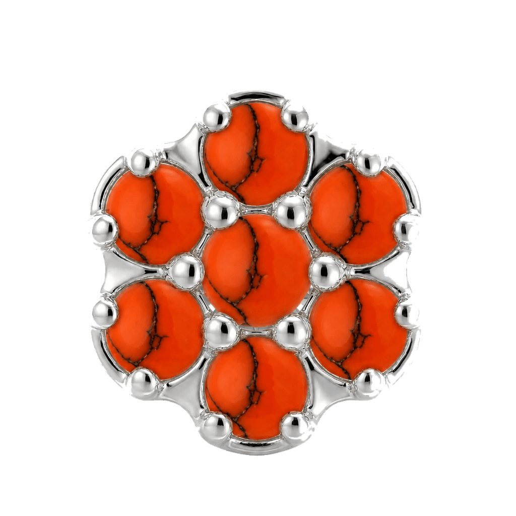 Rounded Flower - 14K Gold Threadless/Threaded - piercing-zone.com