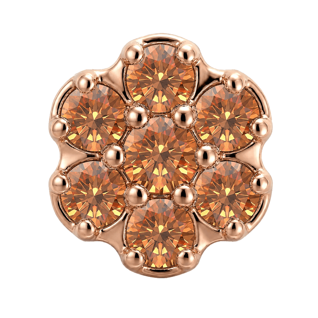 Rounded Flower - 14K Gold Threadless/Threaded - piercing-zone.com