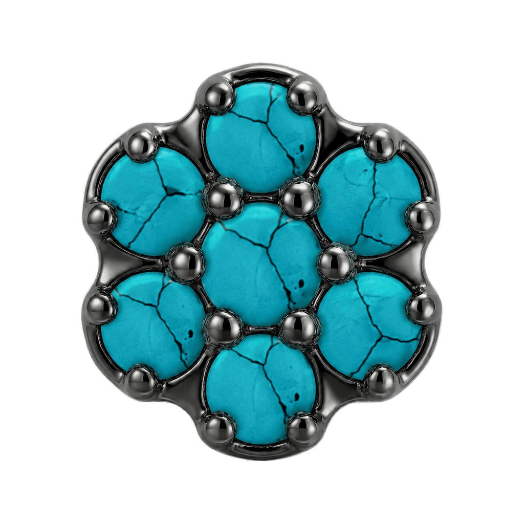Rounded Flower - 14K Gold Threadless/Threaded - piercing-zone.com