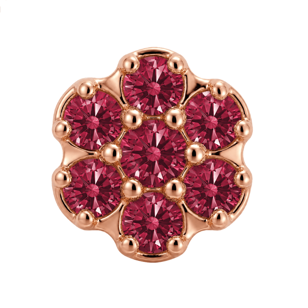Rounded Flower - 14K Gold Threadless/Threaded - piercing-zone.com