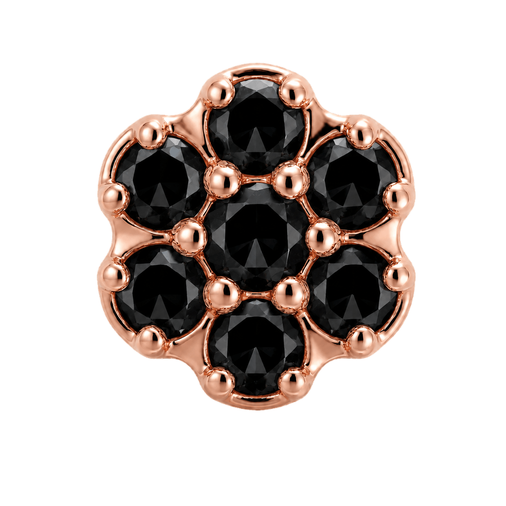 Rounded Flower - 14K Gold Threadless/Threaded - piercing-zone.com