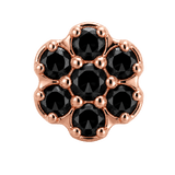 Rounded Flower - 14K Gold Threadless/Threaded - piercing-zone.com