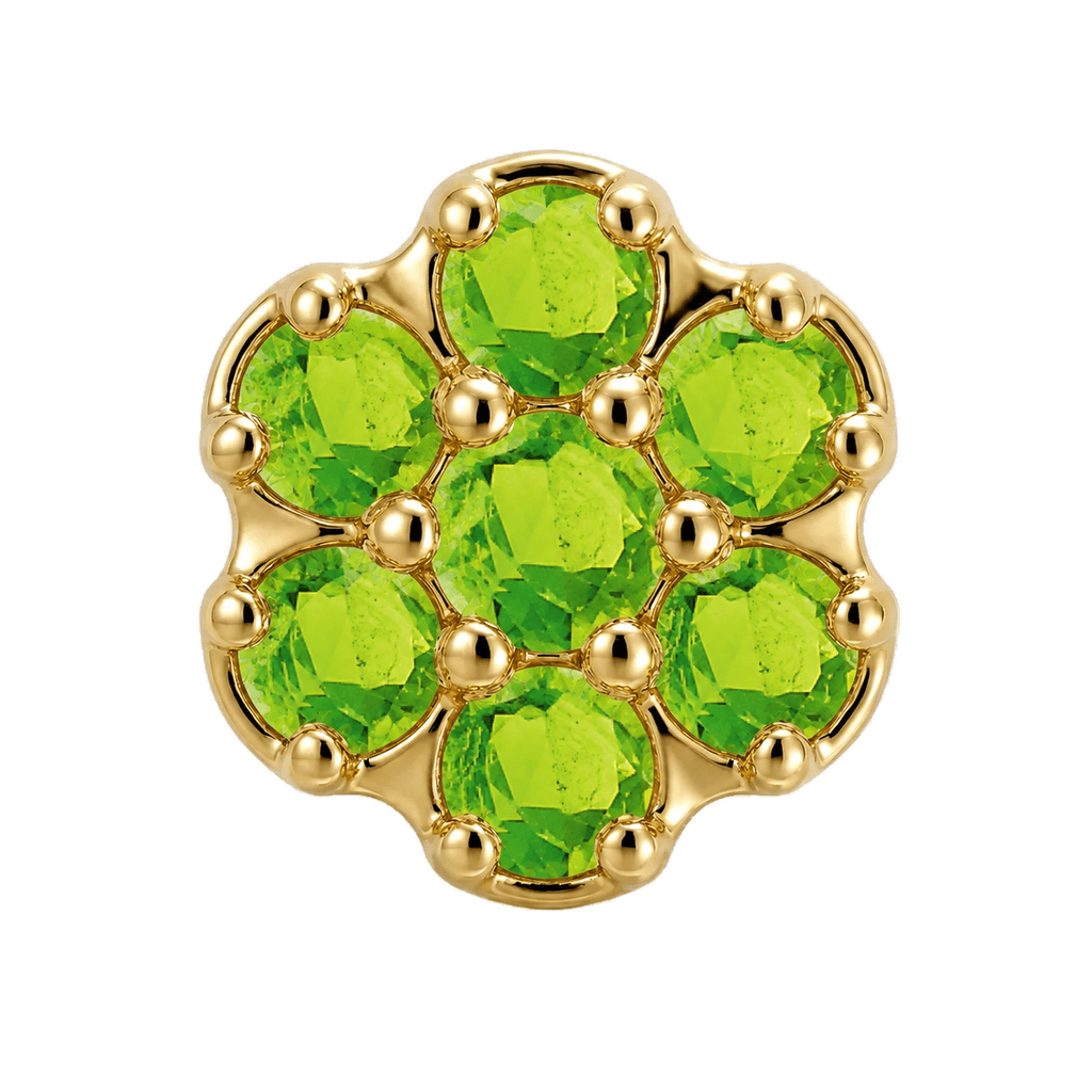 Rounded Flower - 14K Gold Threadless/Threaded - piercing-zone.com