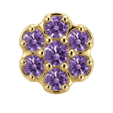 Rounded Flower - 14K Gold Threadless/Threaded - piercing-zone.com