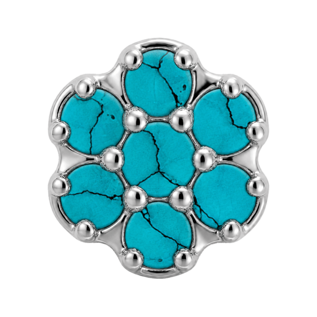 Rounded Flower - 14K Gold Threadless/Threaded - piercing-zone.com