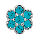 Rounded Flower - 14K Gold Threadless/Threaded - piercing-zone.com