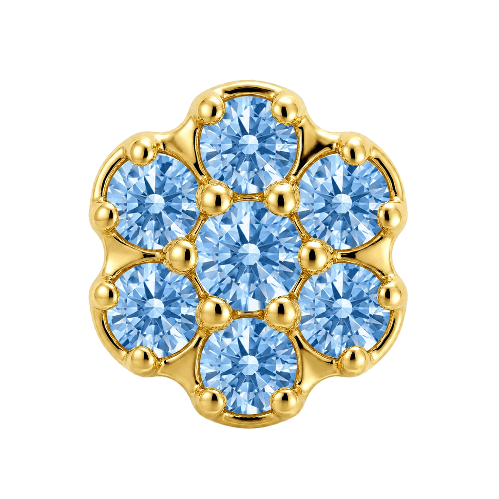 Rounded Flower - 14K Gold Threadless/Threaded - piercing-zone.com
