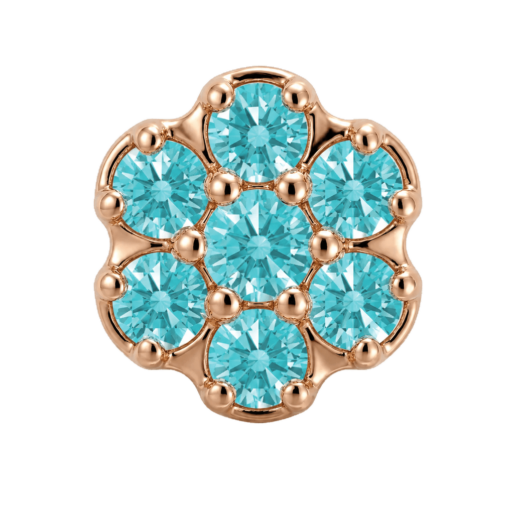Rounded Flower - 14K Gold Threadless/Threaded - piercing-zone.com