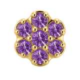 Rounded Flower - 14K Gold Threadless/Threaded - piercing-zone.com