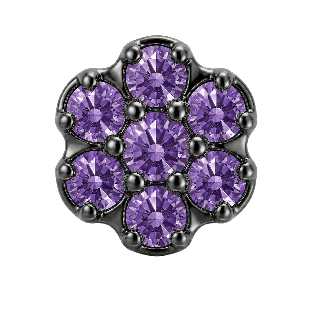 Rounded Flower - 14K Gold Threadless/Threaded - piercing-zone.com