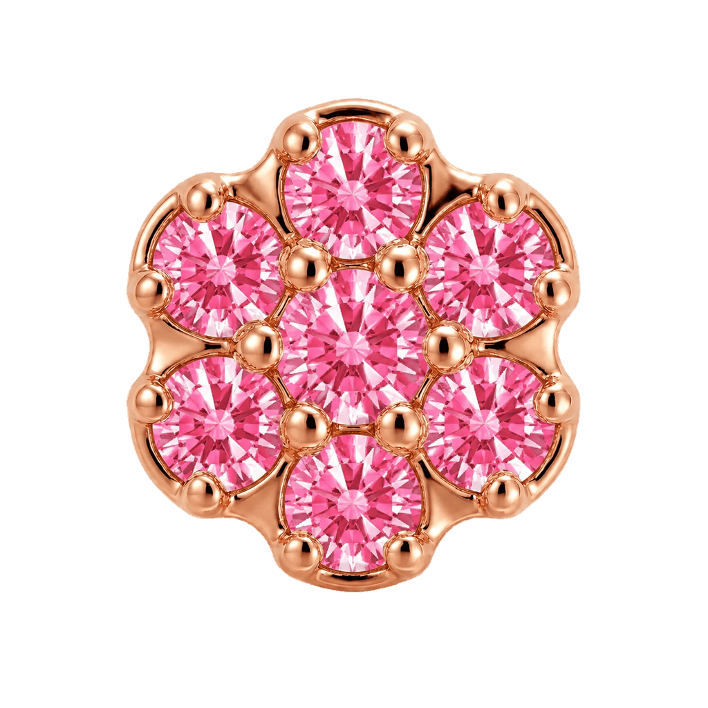 Rounded Flower - 14K Gold Threadless/Threaded - piercing-zone.com