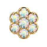 Rounded Flower - 14K Gold Threadless/Threaded - piercing-zone.com