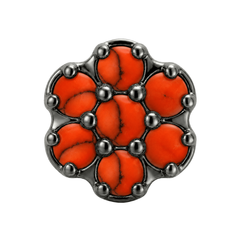 Rounded Flower - 14K Gold Threadless/Threaded - piercing-zone.com