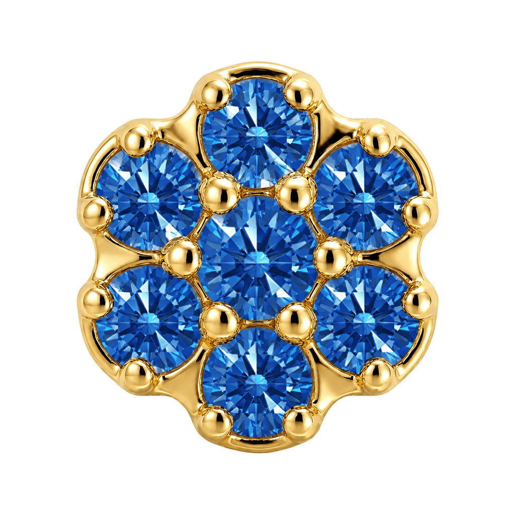 Rounded Flower - 14K Gold Threadless/Threaded - piercing-zone.com