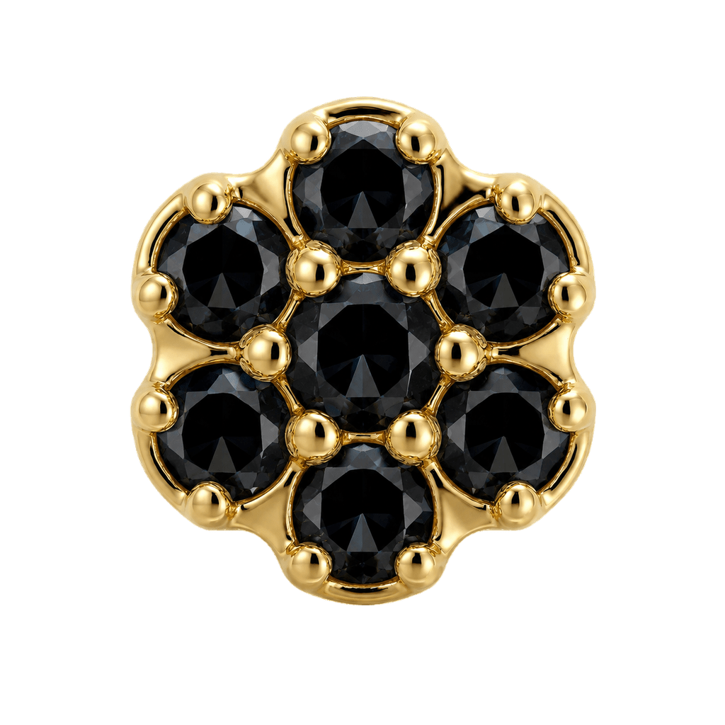 Rounded Flower - 14K Gold Threadless/Threaded - piercing-zone.com