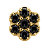 Rounded Flower - 14K Gold Threadless/Threaded - piercing-zone.com