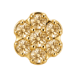 Rounded Flower - 14K Gold Threadless/Threaded - piercing-zone.com