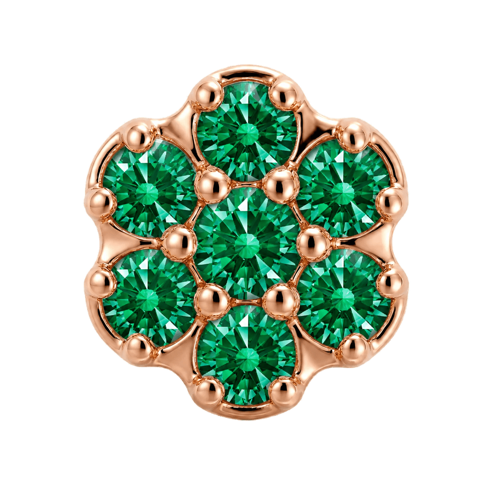 Rounded Flower - 14K Gold Threadless/Threaded - piercing-zone.com