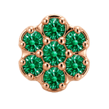 Rounded Flower - 14K Gold Threadless/Threaded - piercing-zone.com