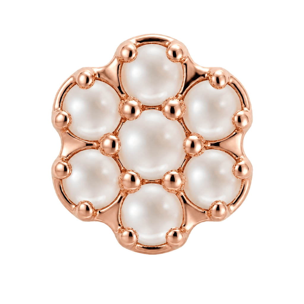 Rounded Flower - 14K Gold Threadless/Threaded - piercing-zone.com
