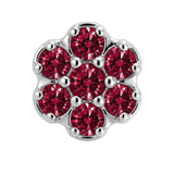 Rounded Flower - 14K Gold Threadless/Threaded - piercing-zone.com
