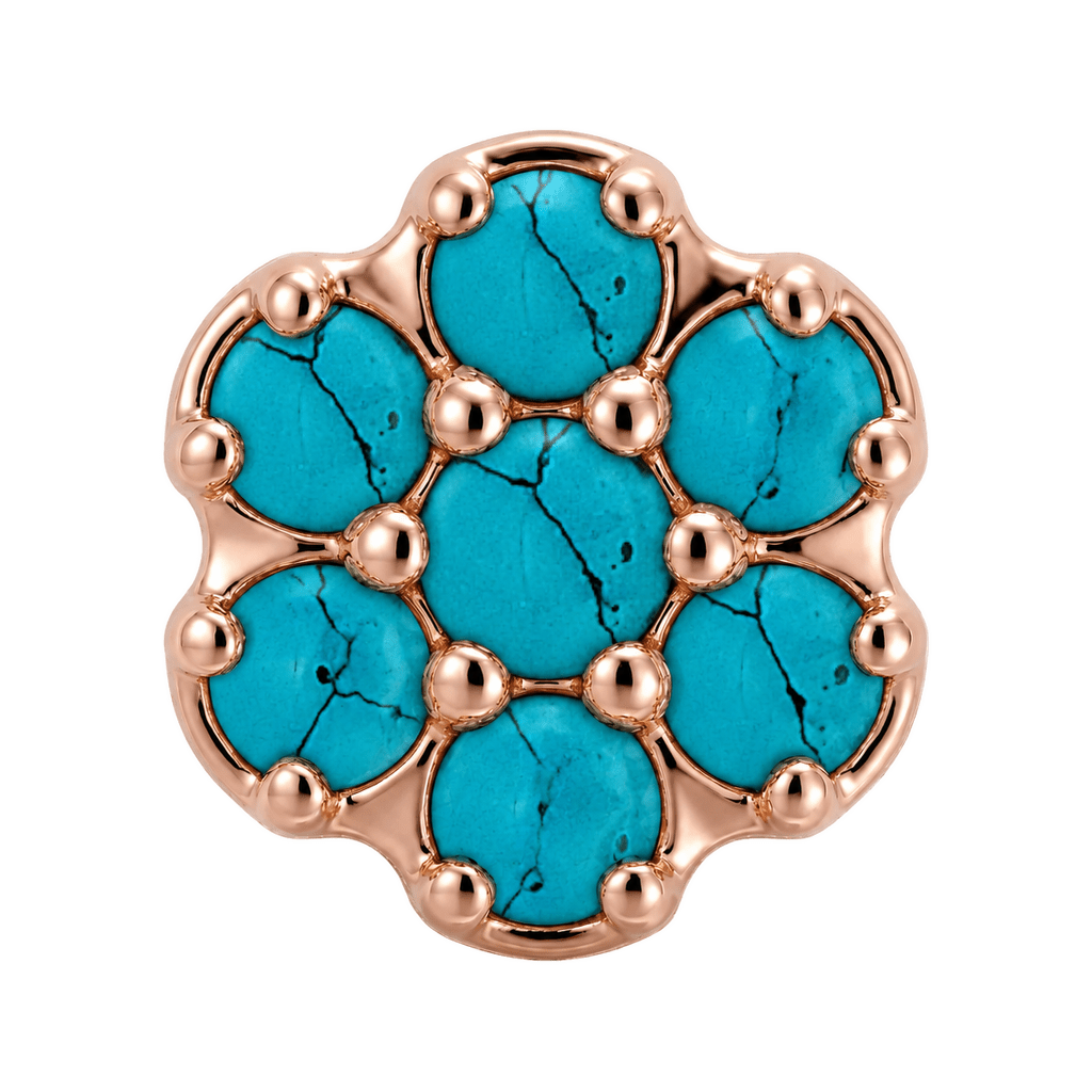 Rounded Flower - 14K Gold Threadless/Threaded - piercing-zone.com