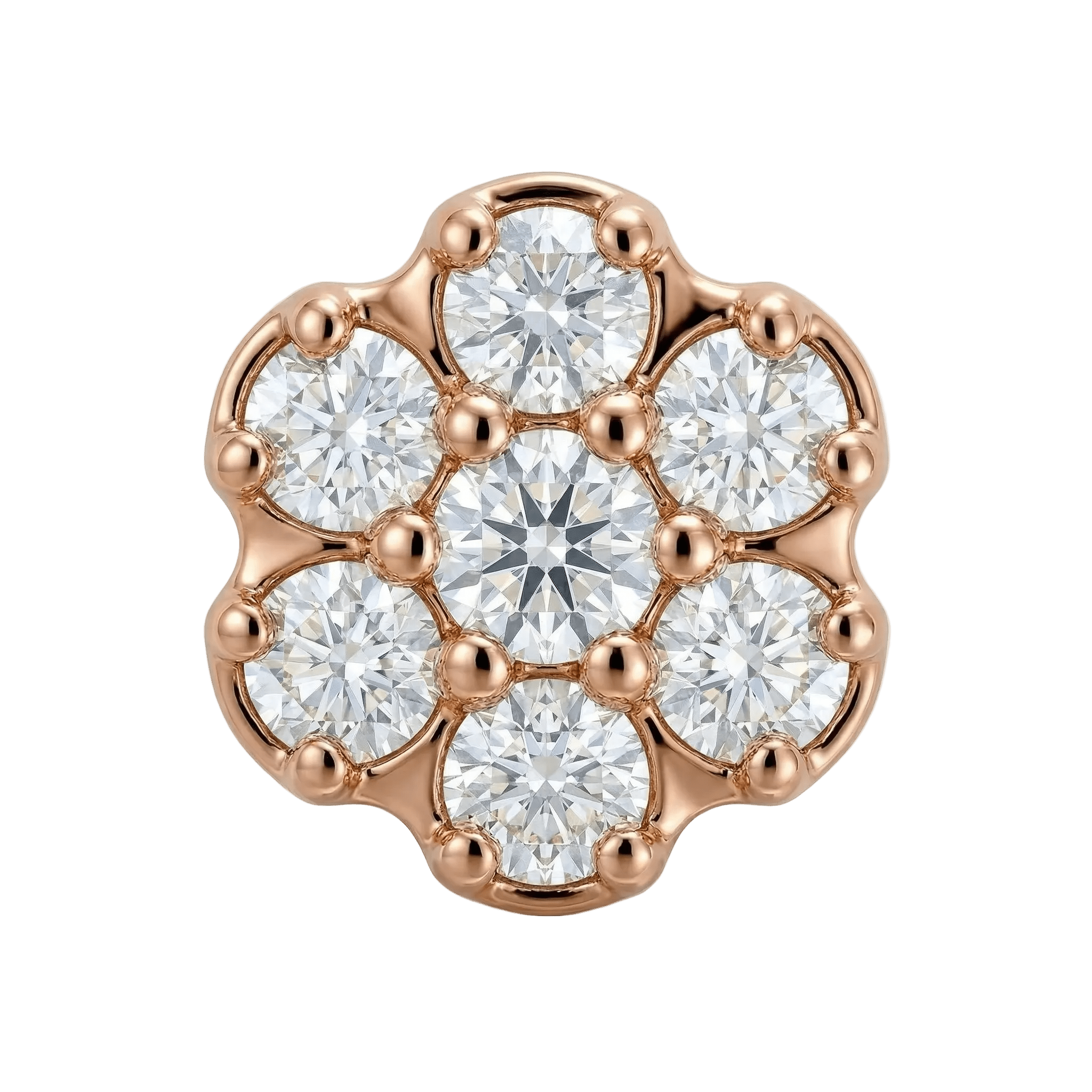 Rounded Flower - 14K Gold Threadless/Threaded - piercing - zone.com