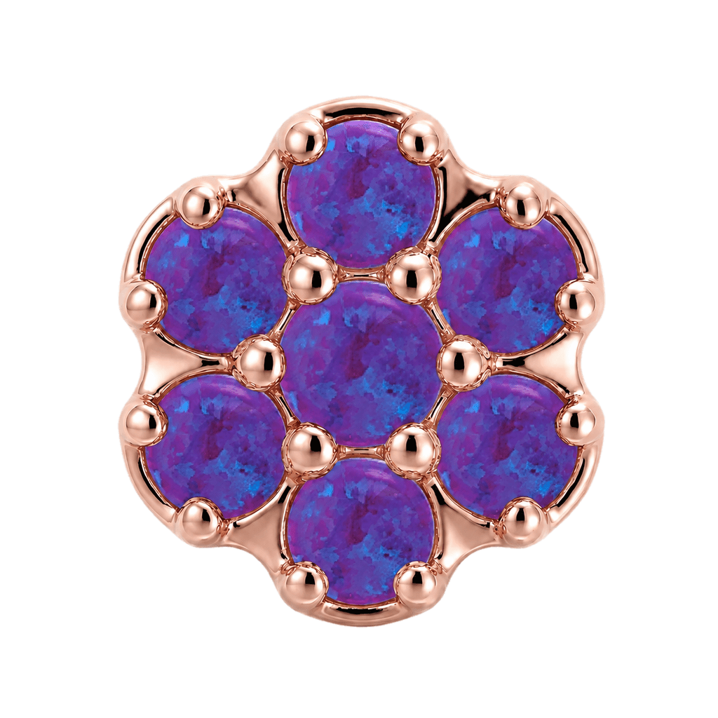 Rounded Flower - 14K Gold Threadless/Threaded - piercing-zone.com