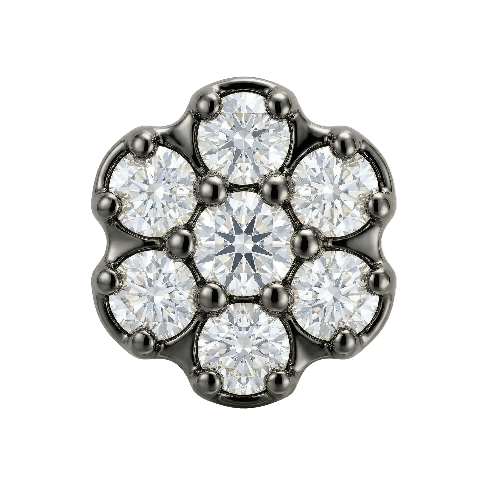 Rounded Flower - 14K Gold Threadless/Threaded - piercing - zone.com
