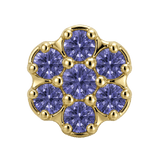 Rounded Flower - 14K Gold Threadless/Threaded - piercing-zone.com