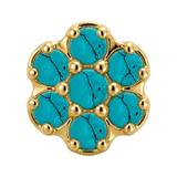 Rounded Flower - 14K Gold Threadless/Threaded - piercing-zone.com