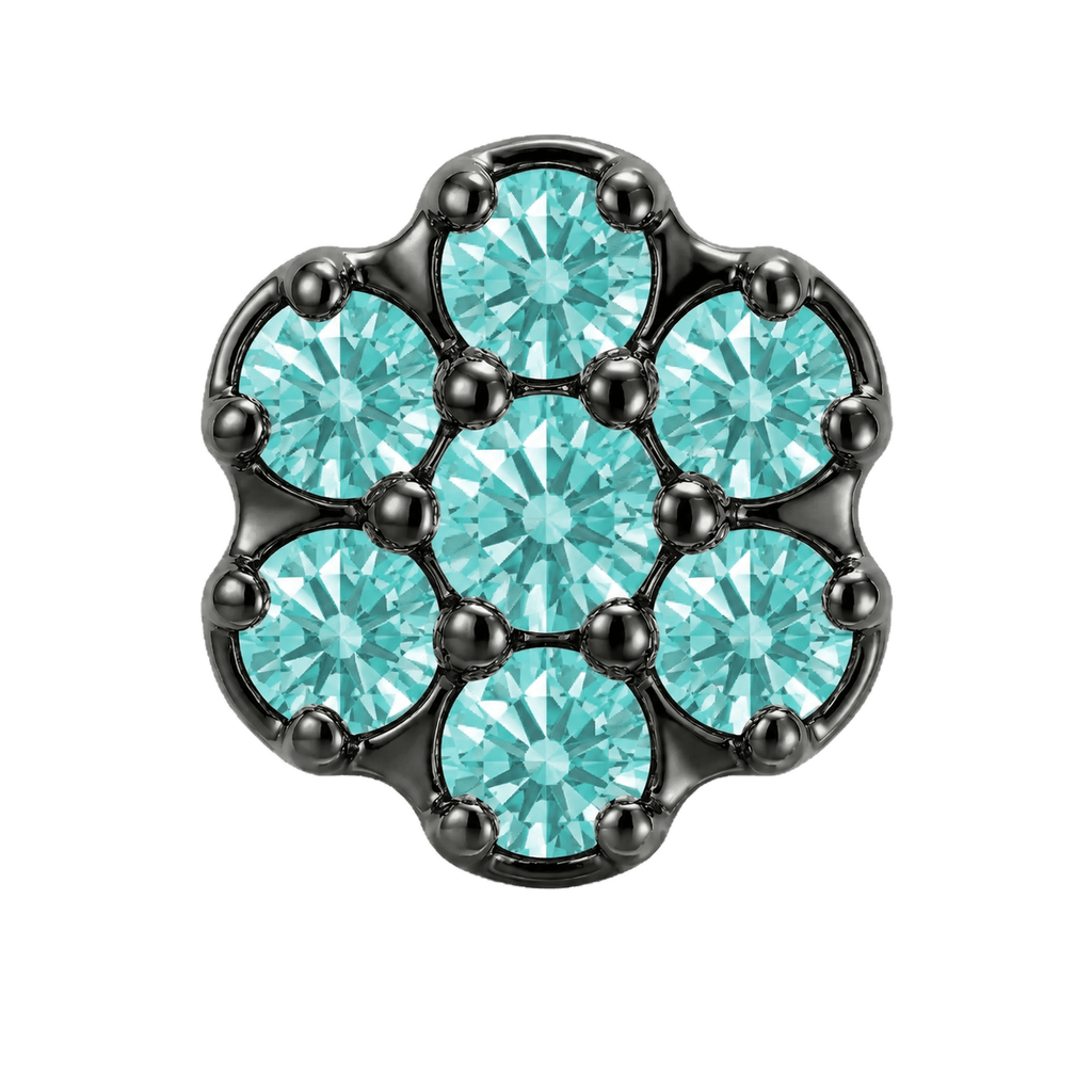 Rounded Flower - 14K Gold Threadless/Threaded - piercing-zone.com