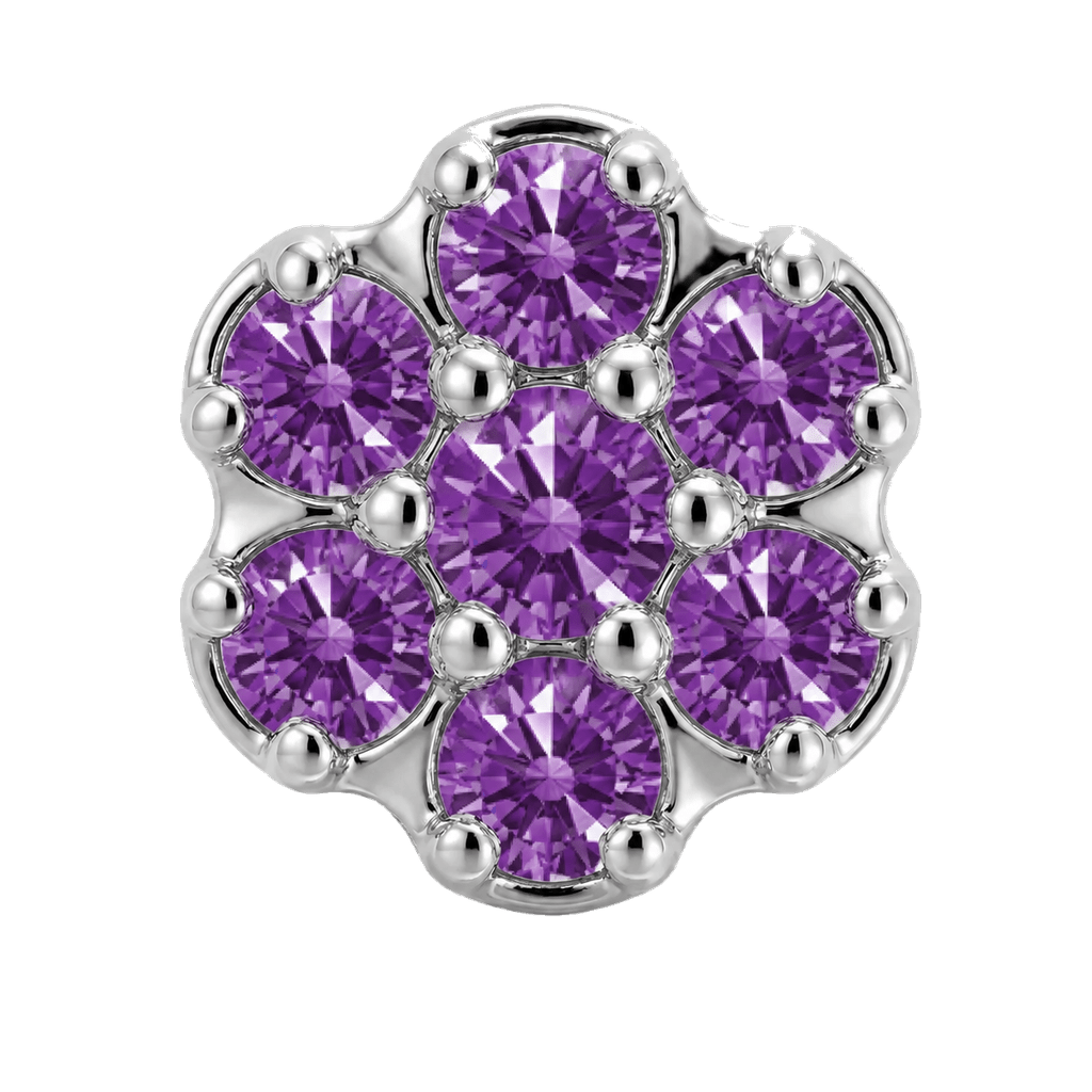 Rounded Flower - 14K Gold Threadless/Threaded - piercing-zone.com