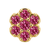 Rounded Flower - 14K Gold Threadless/Threaded - piercing-zone.com